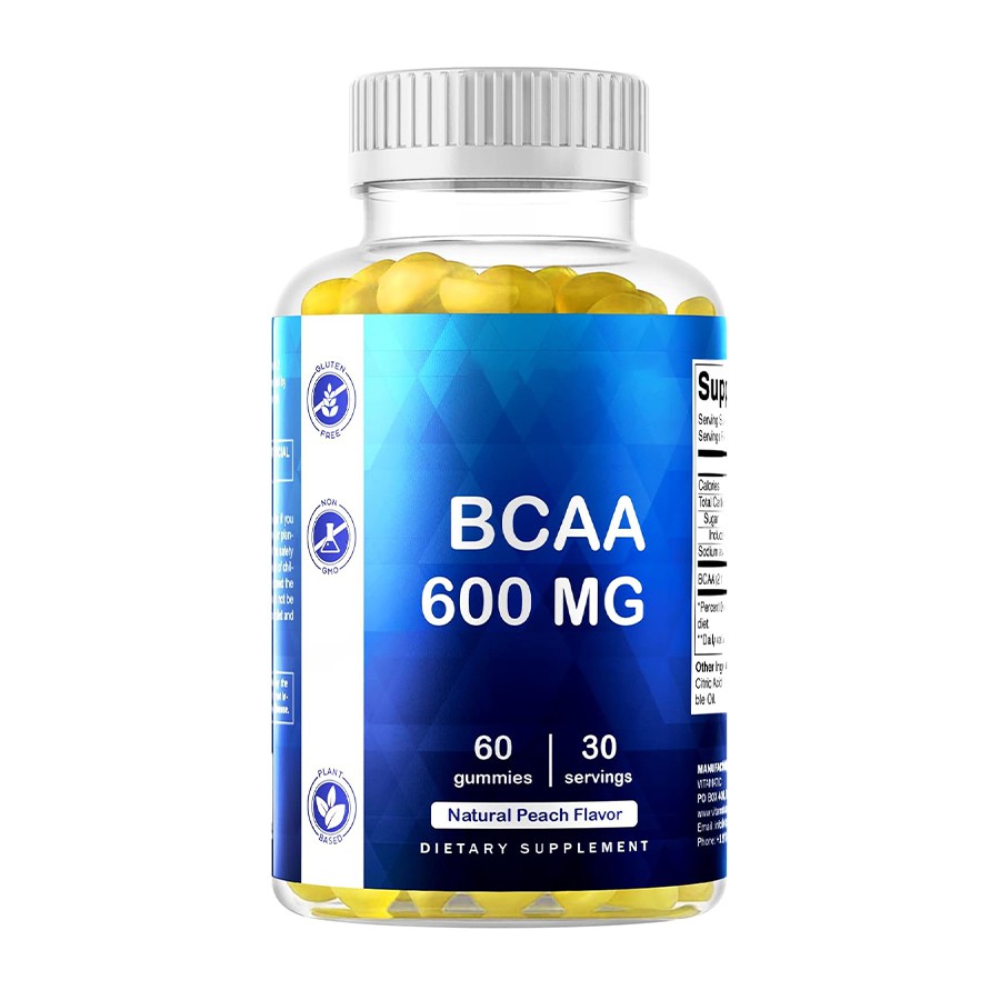 BCAA 600 mg voedingsgummies natuurlijke spierherstel en energieondersteuning voor actieve levensstijlen