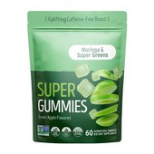 Supergummies die cafeïnevrije groene appelaroma -superfoodgummies opbeuren