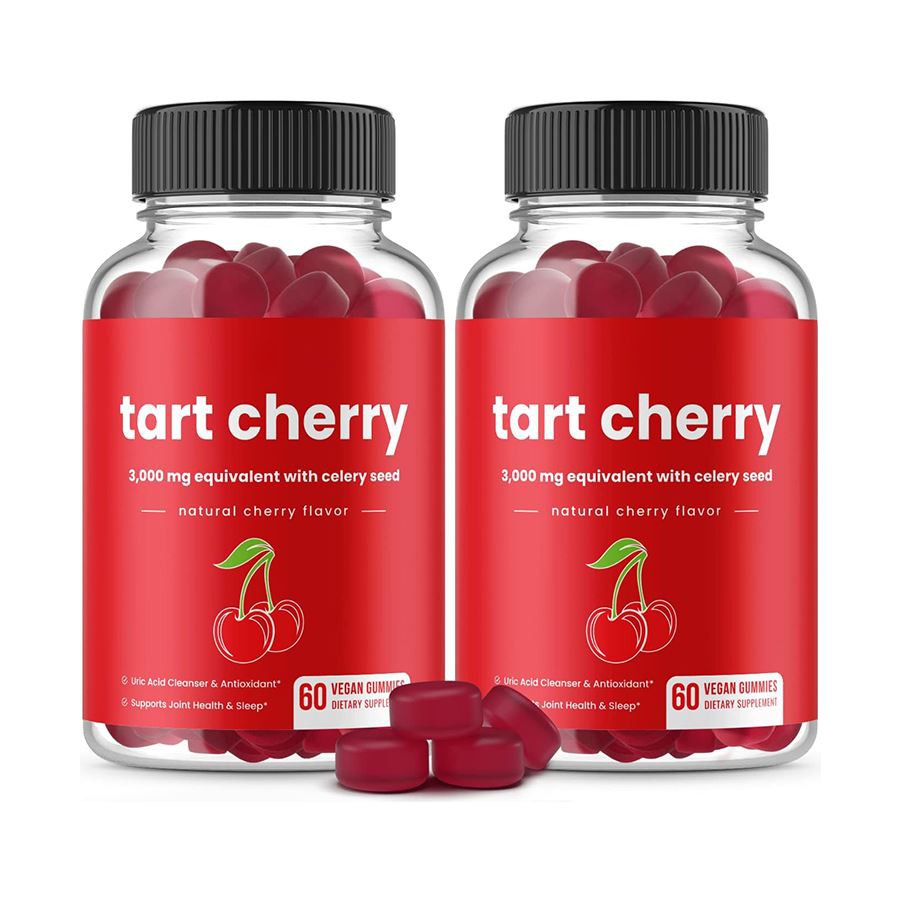 Tart Cherry & Celery Seed Vegan Gummies Natuurlijke ondersteuning voor urinezuur Gezondheid Antioxidantafweer en dagelijkse welzijn