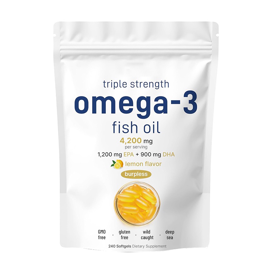 Drievoudige sterkte Omega 3 visolie door micro-ingrediënten Vitamine Angels